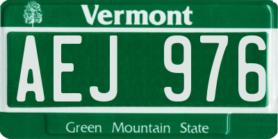 VT license plate AEJ976