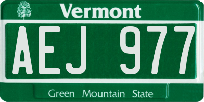 VT license plate AEJ977