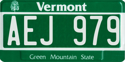 VT license plate AEJ979