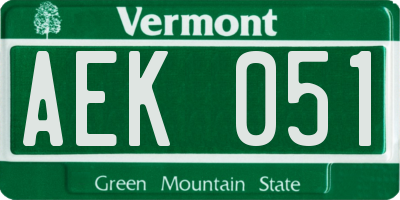 VT license plate AEK051