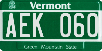 VT license plate AEK060