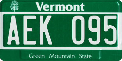 VT license plate AEK095