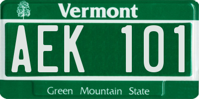 VT license plate AEK101