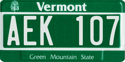 VT license plate AEK107