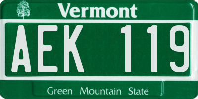 VT license plate AEK119