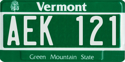 VT license plate AEK121