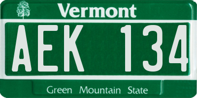 VT license plate AEK134