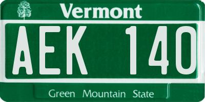 VT license plate AEK140