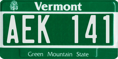 VT license plate AEK141