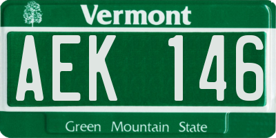 VT license plate AEK146