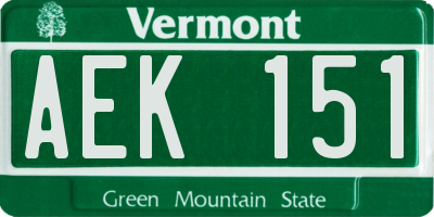 VT license plate AEK151