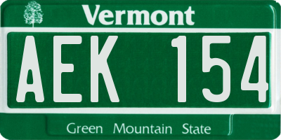 VT license plate AEK154