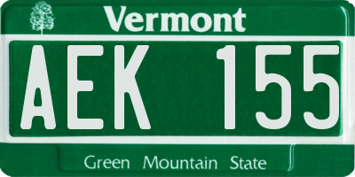 VT license plate AEK155