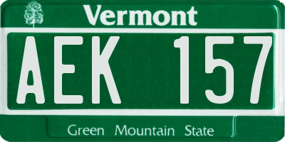 VT license plate AEK157