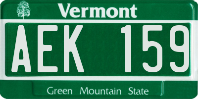 VT license plate AEK159