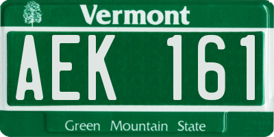 VT license plate AEK161