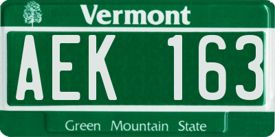 VT license plate AEK163