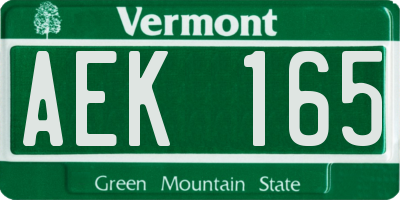 VT license plate AEK165