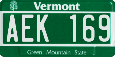 VT license plate AEK169