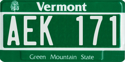VT license plate AEK171