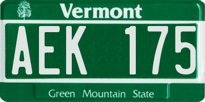 VT license plate AEK175