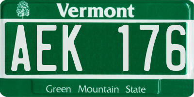 VT license plate AEK176