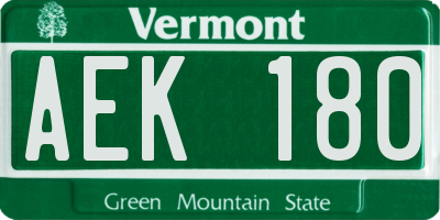 VT license plate AEK180