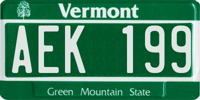 VT license plate AEK199