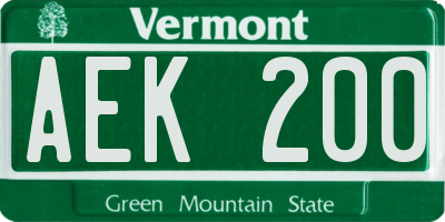 VT license plate AEK200