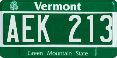 VT license plate AEK213