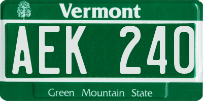 VT license plate AEK240