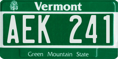 VT license plate AEK241