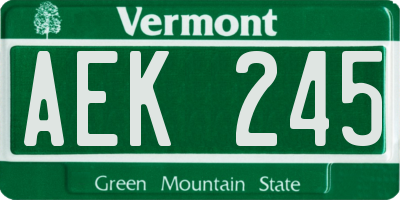 VT license plate AEK245