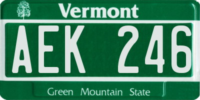 VT license plate AEK246