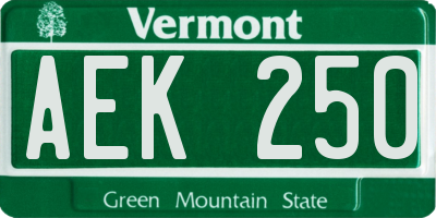 VT license plate AEK250