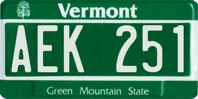 VT license plate AEK251