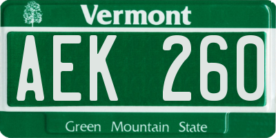 VT license plate AEK260