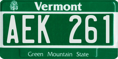 VT license plate AEK261