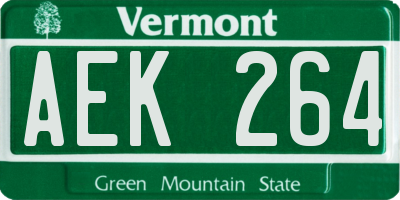 VT license plate AEK264