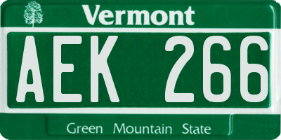 VT license plate AEK266