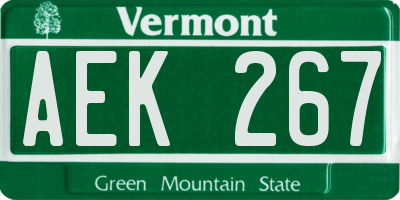 VT license plate AEK267