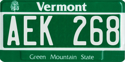 VT license plate AEK268