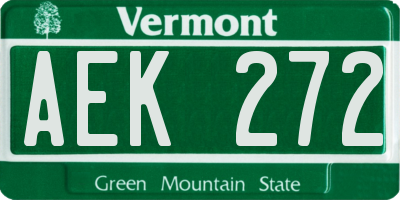 VT license plate AEK272