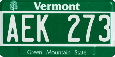 VT license plate AEK273