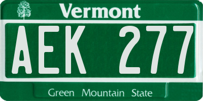 VT license plate AEK277