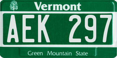 VT license plate AEK297