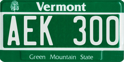 VT license plate AEK300