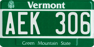 VT license plate AEK306