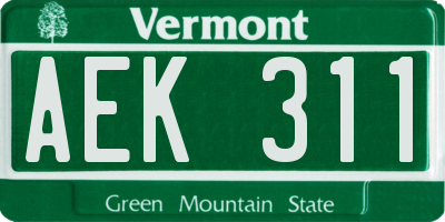 VT license plate AEK311