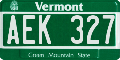 VT license plate AEK327